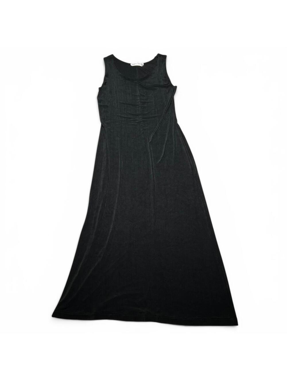 Vintage 90s Ronni Nicole Black Sleeveless Whimsigoth Maxi Dress